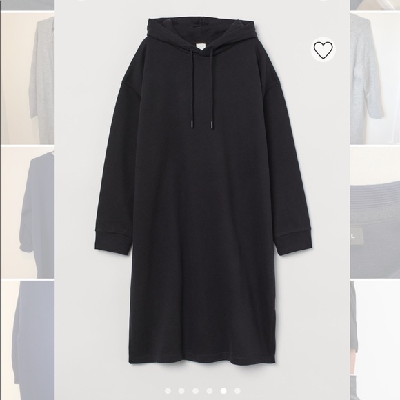 H&M hoodie midi black dress - Picture 3 of 5